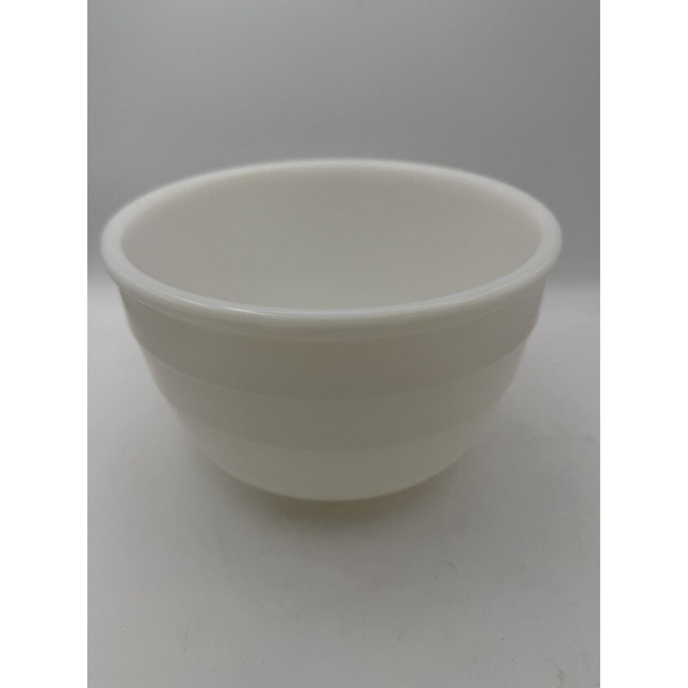 GE White Milk Glass Mixing Bowl Ribbed Vintage Nesting Kitchen Bowl